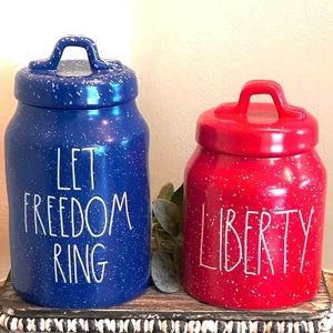 Rae Dunn New Set of 2 Patriotic Canister Bundle ♥️🇺🇸